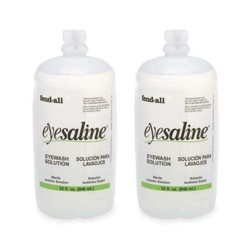 Fendall Eyesaline Eyewash Saline Solution Bottle Refill, 32 oz (2 Pack)