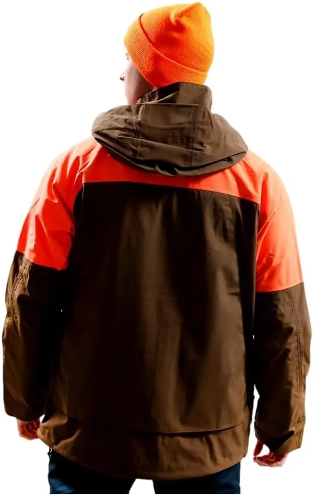 Filson Men's 3-Layer Feild Jacket, Dark Tan/Blaze Orange
