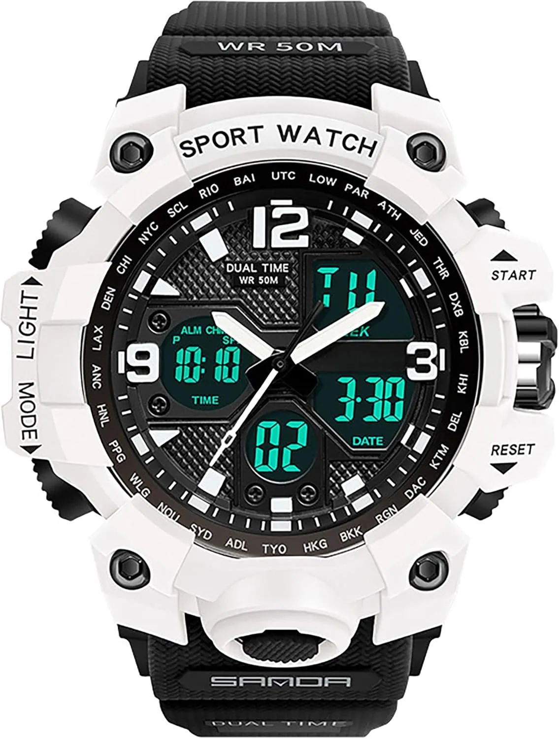 findtime Digital Watch Womens, Black Reloj para Mujer Waterproof Sports Running Watches for Women with 24 Hour Dual Time Stopwatch