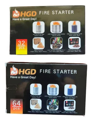Fire Starter Cubes – 32 & 64 Combo Pack for BBQ, Stove & Fireplace