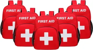 First Aid Backpack Emergency Medical Empty Waterproof Survival First Responder Trauma Bag Travel Home Outdoor Camping (red 5pc)