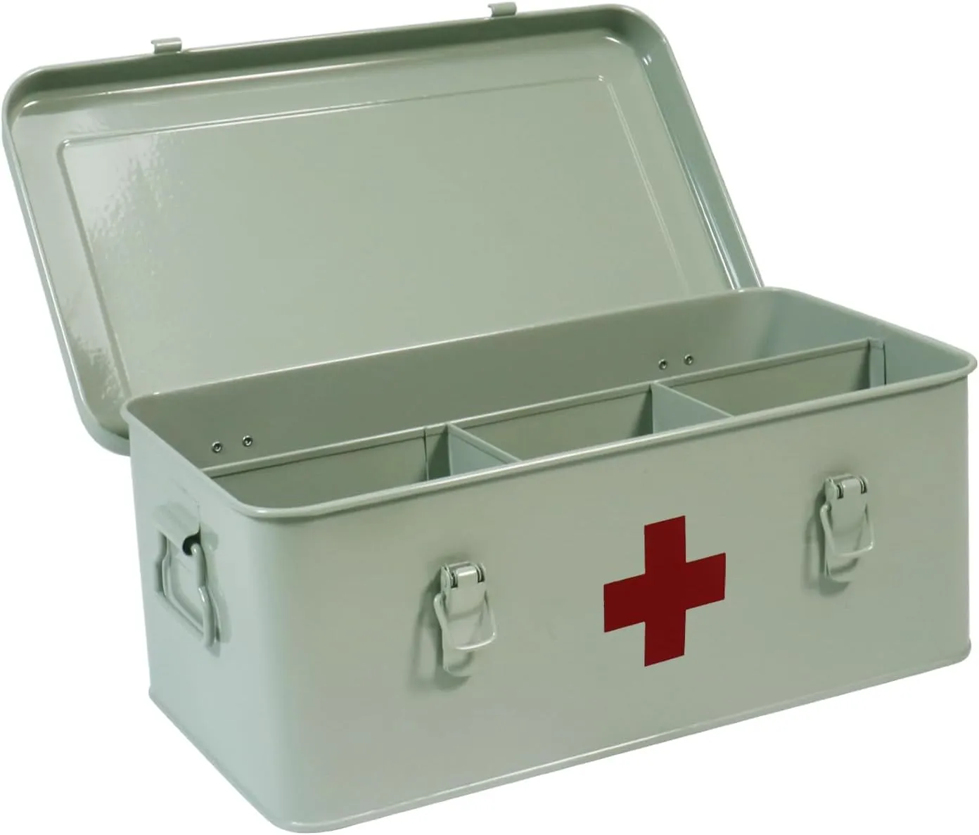 First Aid Box Empty, Metal Medicine Box with Safety Lock, Medical Storage Organizer, First Aid Kit Supplies Organizer for Emergency Set (Green)