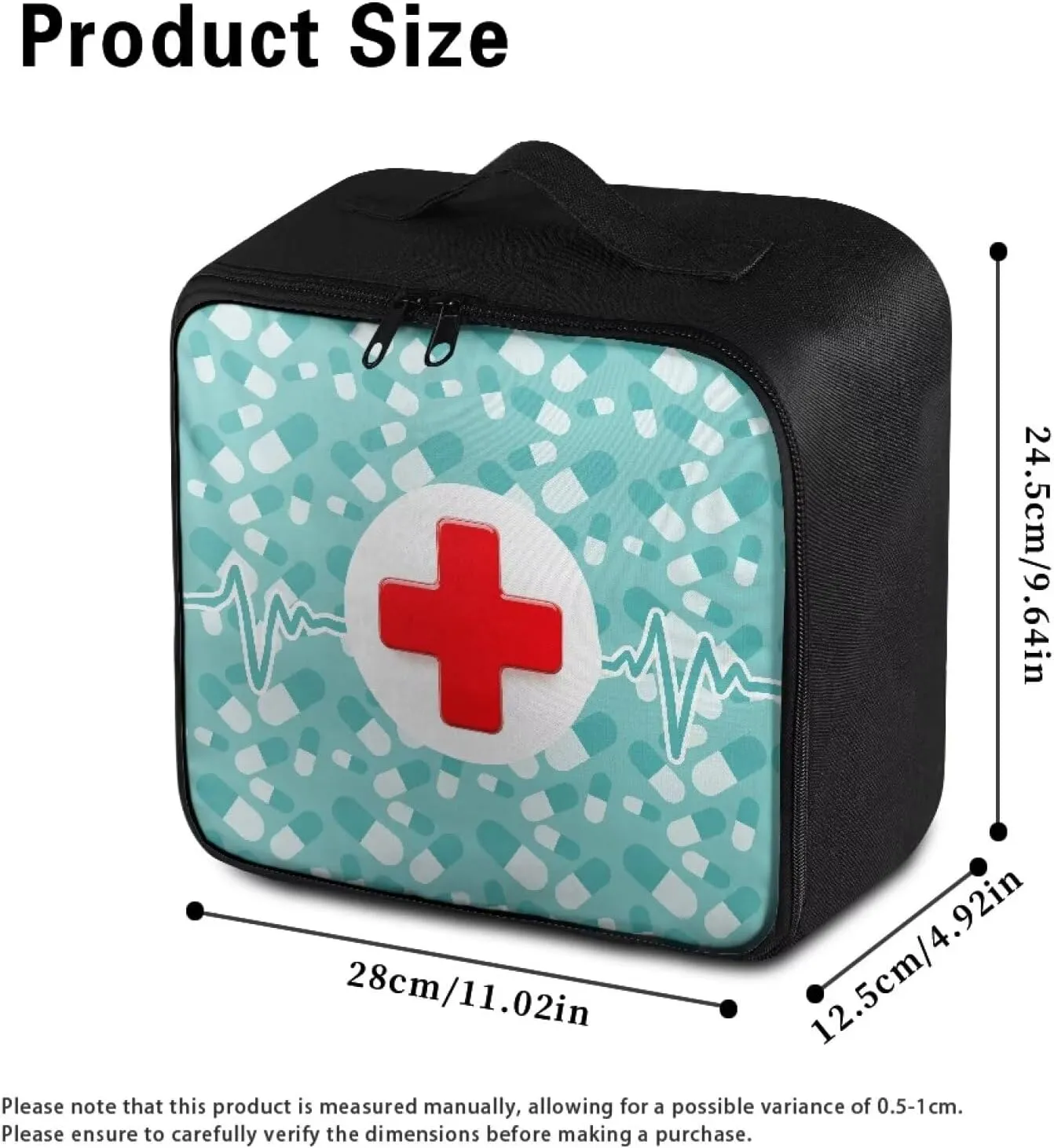 First Aid Kit Bag Empty Medical Kit Medicine Organizer Trauma First Aid Bag Medkit Travel,Sports Hiking,Camping,Hunting Essentials Gear Emergency Survival (Bag Only)