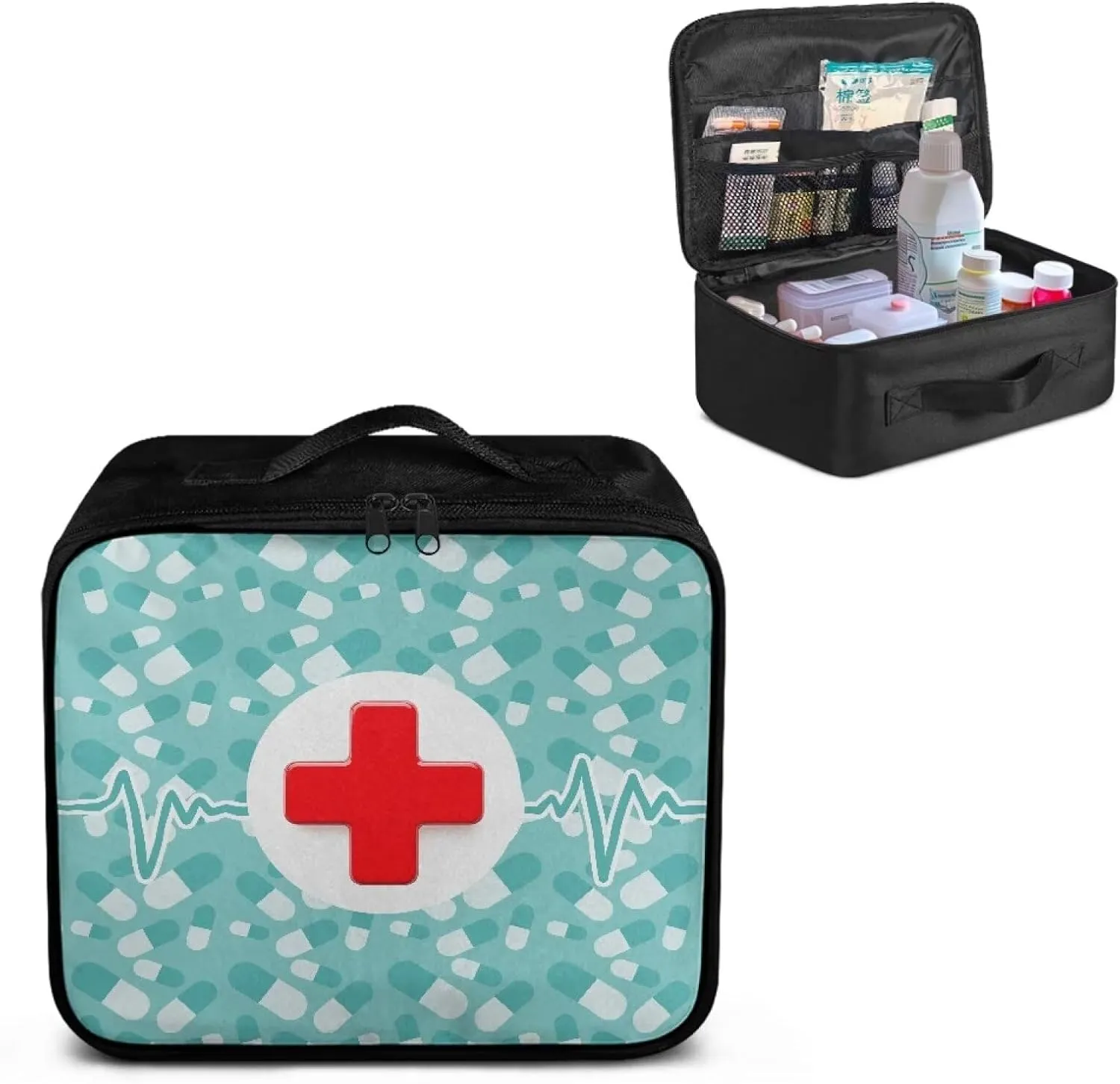 First Aid Kit Bag Empty Medical Kit Medicine Organizer Trauma First Aid Bag Medkit Travel,Sports Hiking,Camping,Hunting Essentials Gear Emergency Survival (Bag Only)