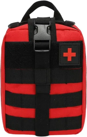 First Aid Molle Pouch Detachable Emergency Waist Bag Backpack Attachment for Camping Red,First Aid
