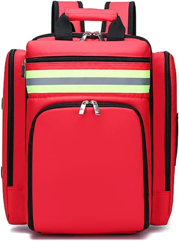 First Responder Bag Empty Emergency Responder Trauma Bag First Aid Kit Bag Large Survival Emergency Medicine Storage Case for Travel Camping Car Workplace, Red
