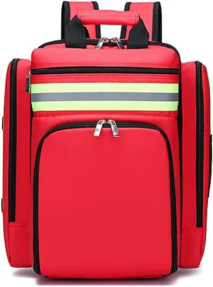 First Responder Bag Empty Emergency Responder Trauma Bag First Aid Kit Bag Large Survival Emergency Medicine Storage Case for Travel Camping Car Workplace, Red