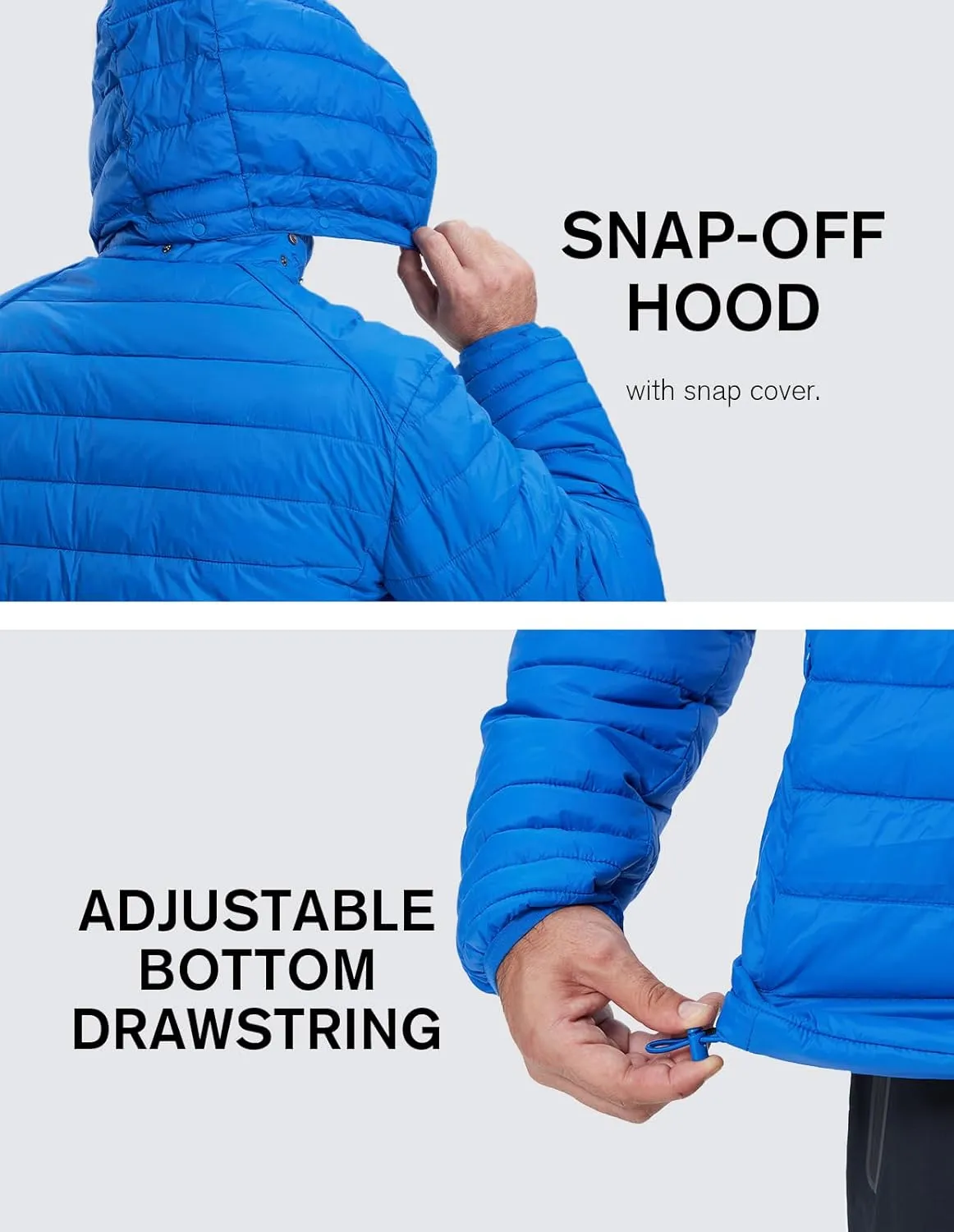 fit space Men's Insulated Synthetic Down Puffer Jacket Winter Warm Coat Quilted Water Resistant Packable Hiking Camping