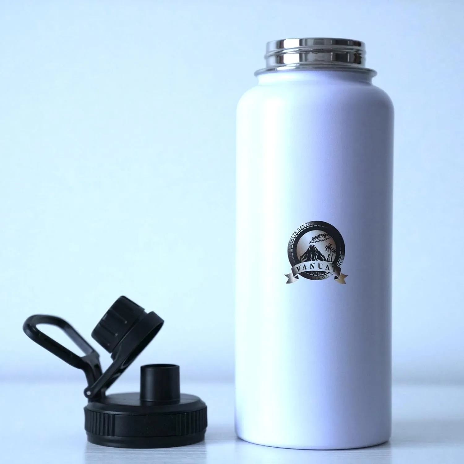 FLASK VANUAT Sports Stainless Steel Wide Mouth Water Bottle Double-Wall Vacuum Insulation Keeps Liquids Hot or Cold with Insulated Thermos Tumbler Mug Cup Sweat Design COLLECTIONS (FLASK S16 | 32OZ)