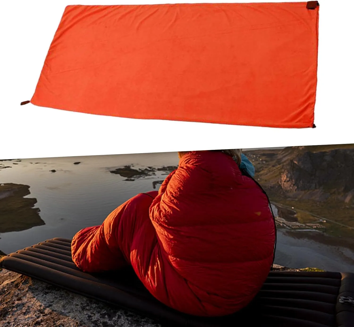 Fleece Sleeping Bag Liner Blanket Liner Ultralight Thickness Portable Thermal Warm Sleeping Bag for Travel Hiking Accessories