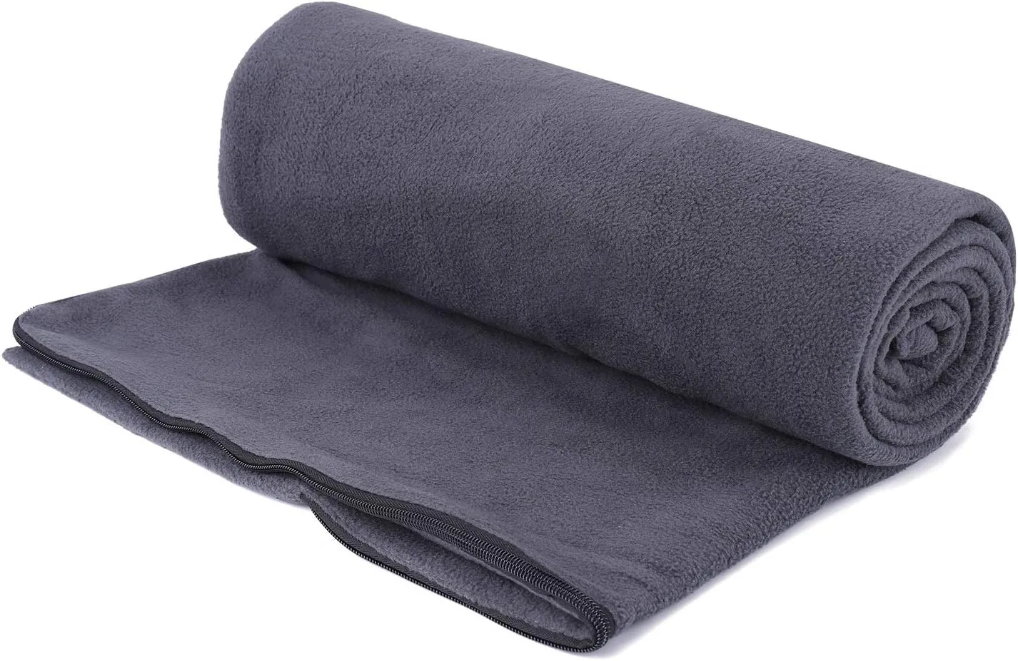 Fleece Sleeping Bag Liner Travel Sheet Camping Sleep Sack Ultralight Zippered Storage Bag Full Sized Zipper Backpacking Blanket for Traveling, Camping, Hiking, Outdoor Activities