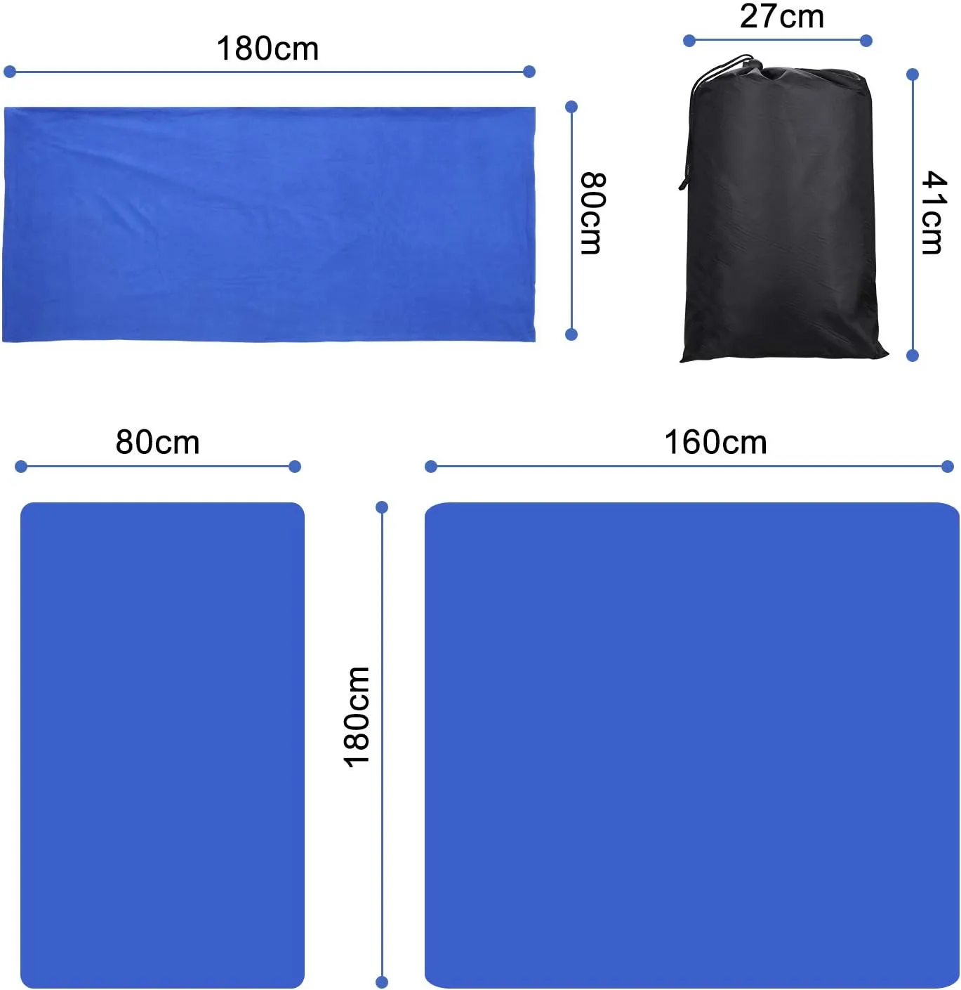Fleece Sleeping Bag Liner Travel Sheet Camping Sleep Sack Ultralight Zippered Storage Full Sized Zipper Backpacking Blanket for Traveling, Camping, Hiking, Outdoor Activities