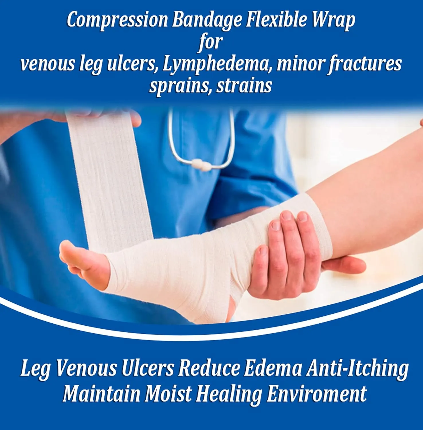 Flexible Unna Boot Fabric Bandages with Zinc and Calamine, First Aid Kit Emergency Supplies, Ankle Brace Compression Bandage Wrap, Wound Care Supplies, 4 Inches X 30 Feet