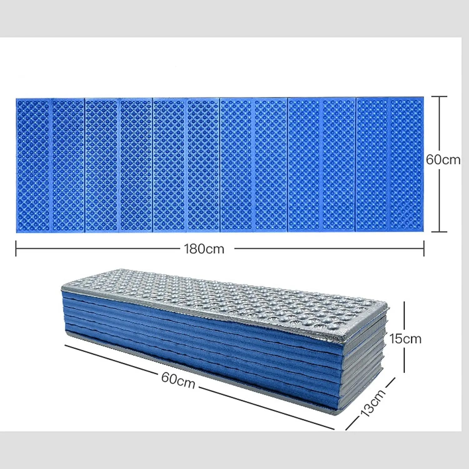 Foam Sleeping Mats for Camping Outdoor Aluminum Film Ultralight Soft Moisture-Proof Mat Sleeping Pad Foldable Sleeping Bed for Camping Tent Mat(Blue)