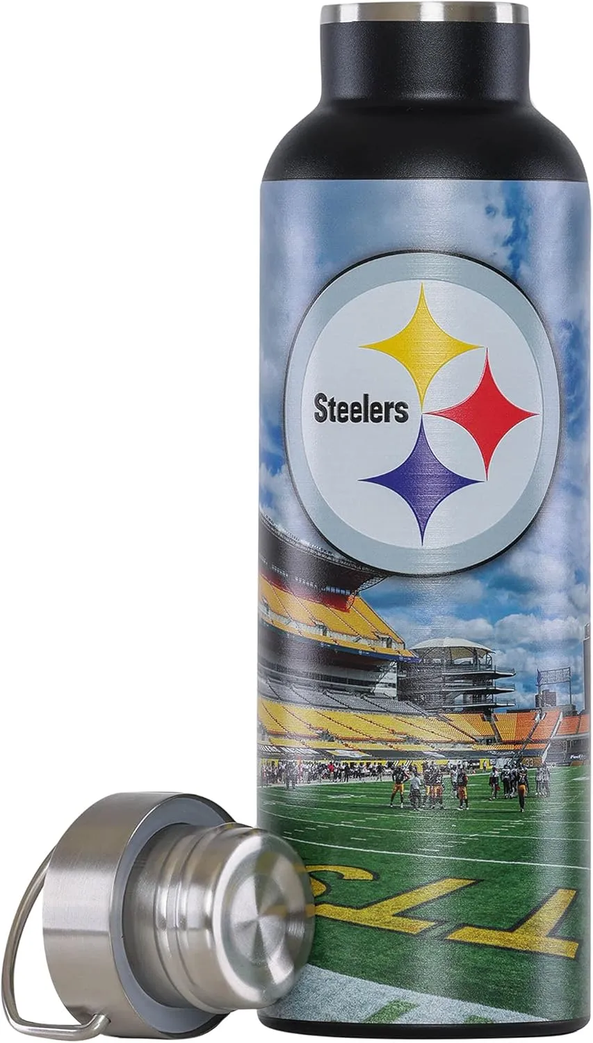 foco NFL unisex-adult NFL Team Logo 25oz Insulated Stainless Steel Travel Home Field Hydration Bottle