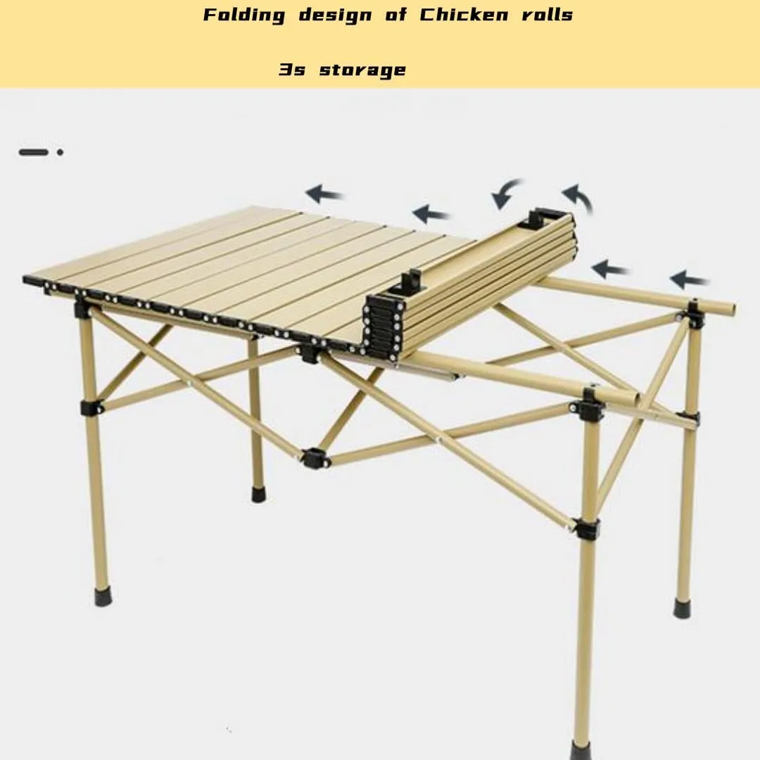 Fold Up Picnic Table - Portable and Lightweight folding table with Adjustable Height for Outdoor Activities Perfect for Picnics and Camping (50cm,Yellow)