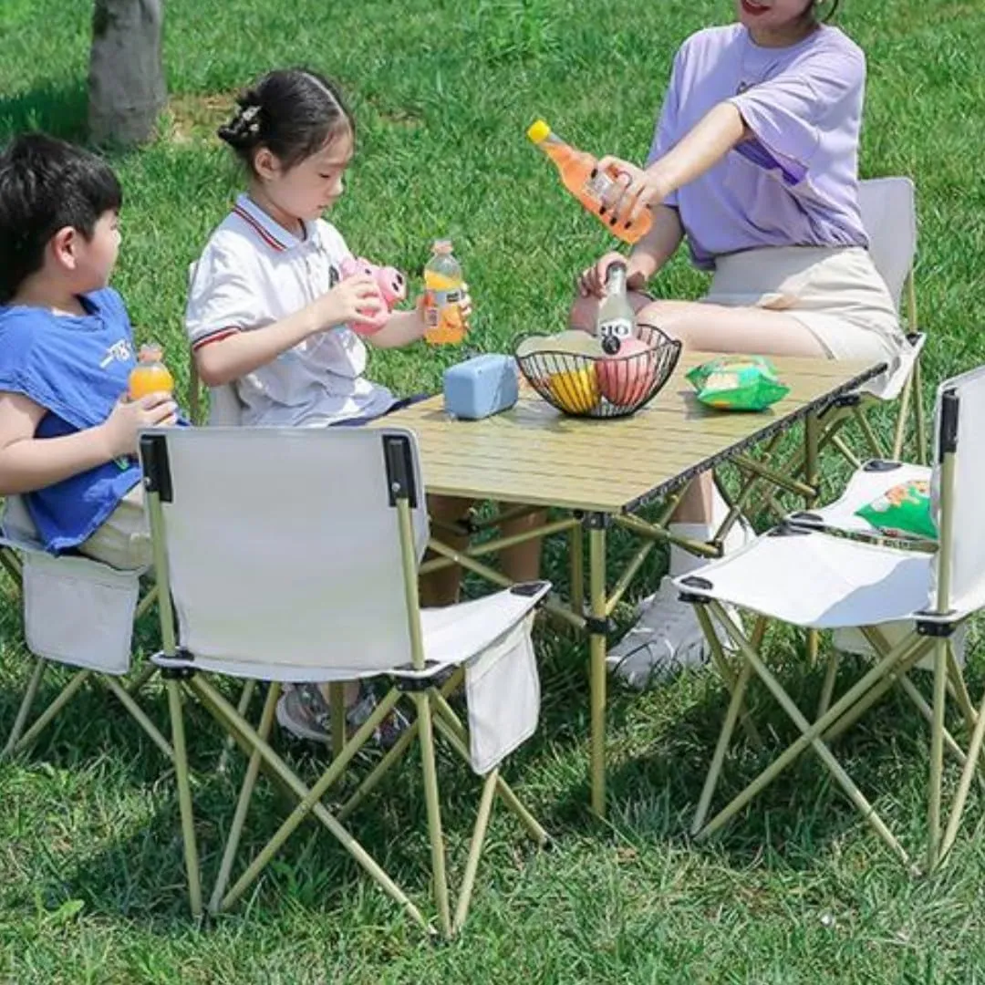 Fold Up Picnic Table - Portable and Lightweight folding table with Adjustable Height for Outdoor Activities Perfect for Picnics and Camping (50cm,Yellow)