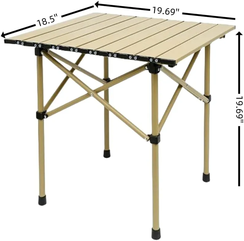 Fold Up Picnic Table - Portable and Lightweight folding table with Adjustable Height for Outdoor Activities Perfect for Picnics and Camping (50cm,Yellow)