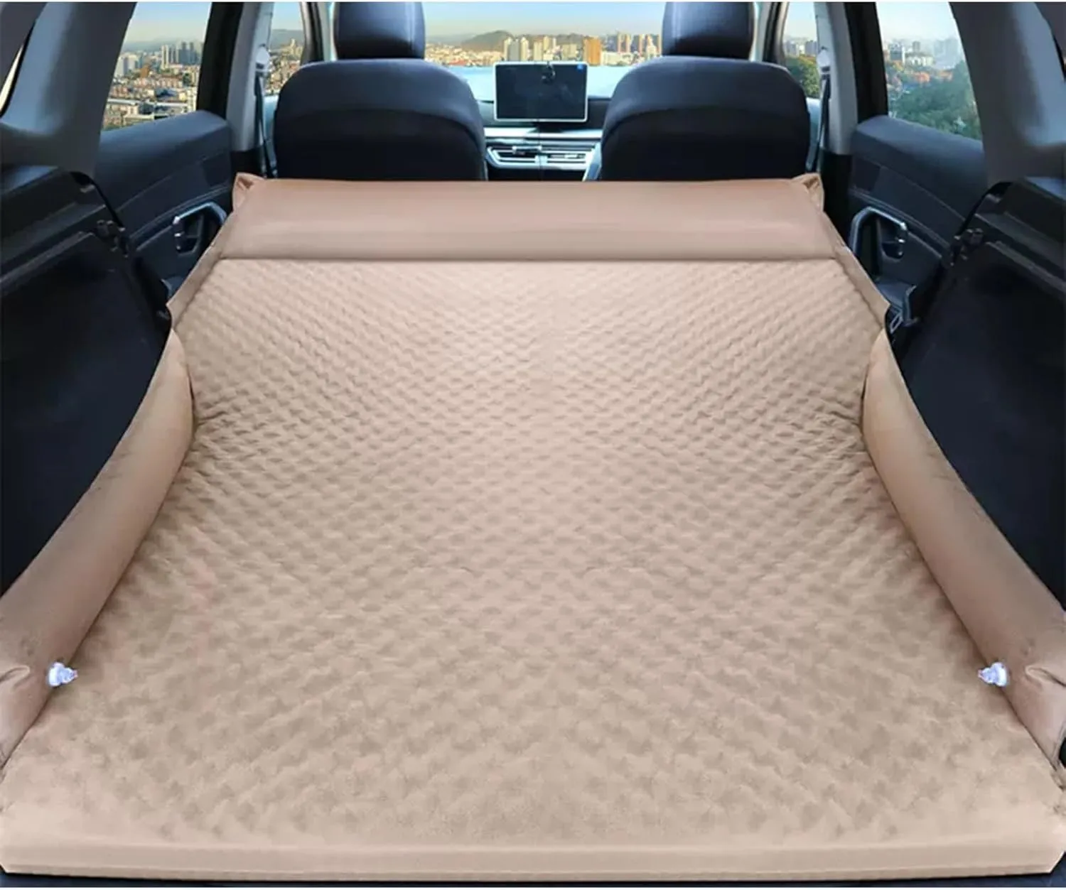 Foldable Car Self Inflating Air Bed, Foam Filled Pillow - Portable Bed for Adults - Portable SUV Mattress for Back Seat - Camping Sleeping Pad by Outdoor Gear,D