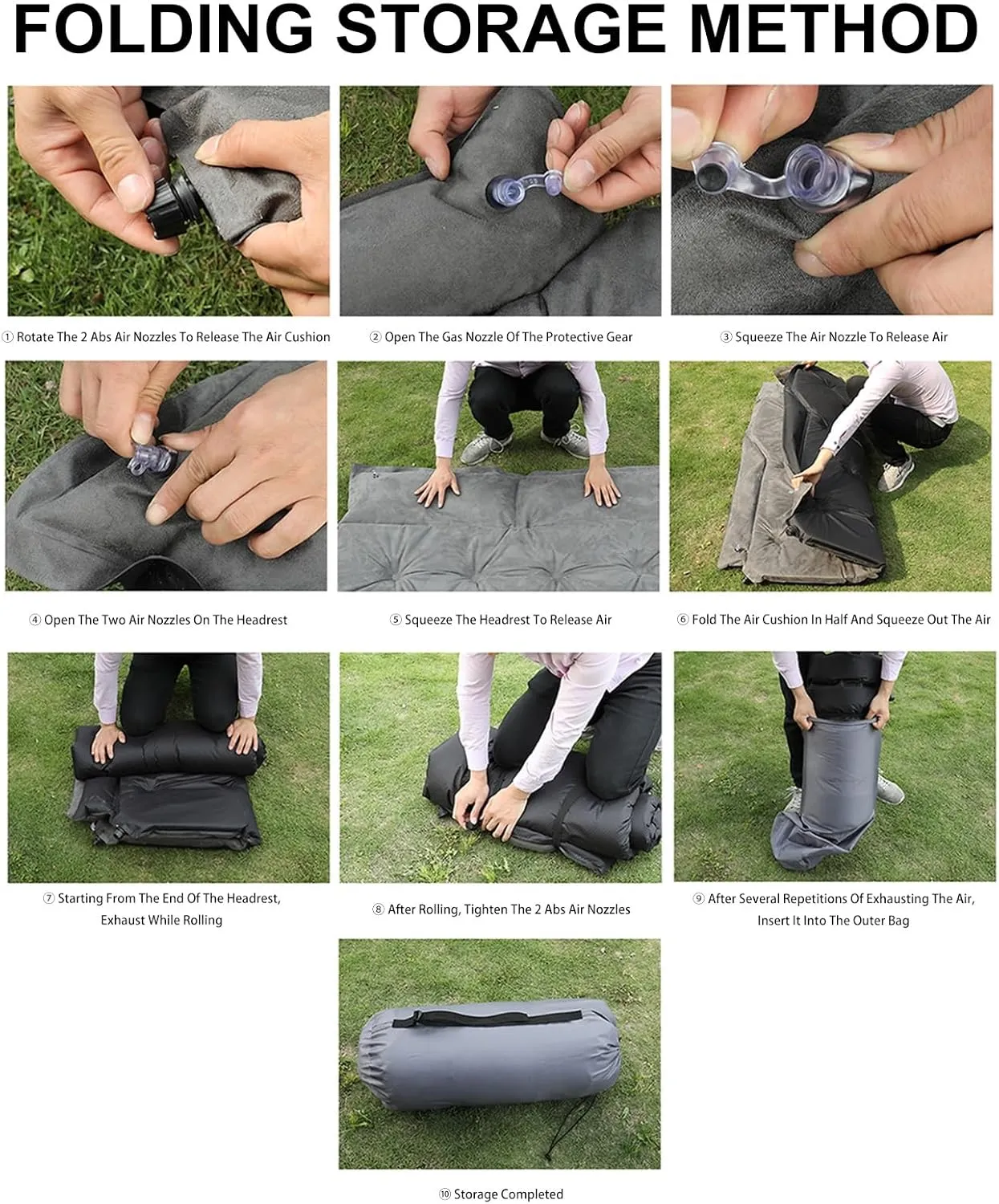 Foldable Car Self Inflating Air Bed, Foam Filled Pillow - Portable Bed for Adults - Portable SUV Mattress for Back Seat - Camping Sleeping Pad by Outdoor Gear,D