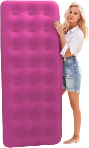 Foldable Inflatable air Mattress, Suitable for Indoor and Outdoor air Mattress, Thickened Waterproof, can be Used for Camping Tents (excluding Inflation Tools (Pink, Single)