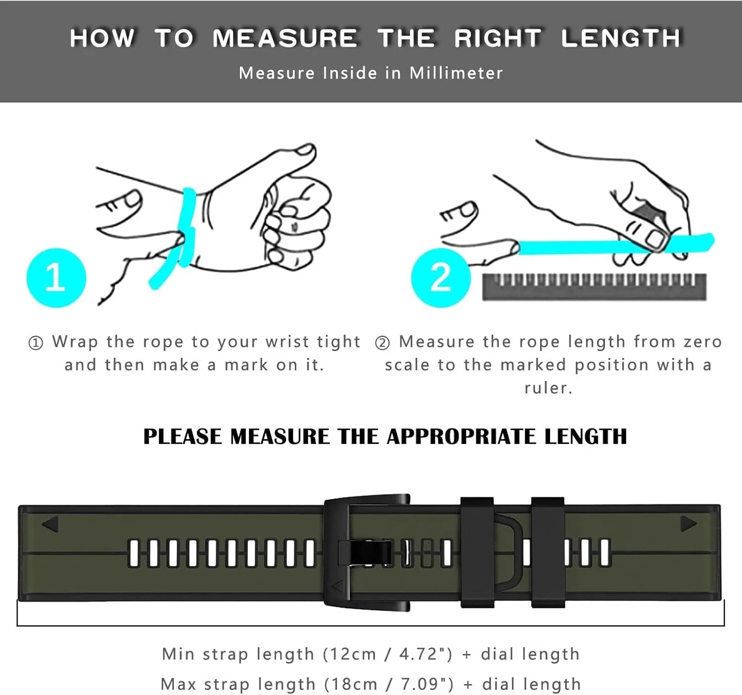 For Fēnix/Epix/Quatix/MARQ Series/Descent Series/D2 Series/Enduro/Tactix, Silicone Soft Breathable Waterproof Replacement Strap for QuickFit 22mm Watch Band