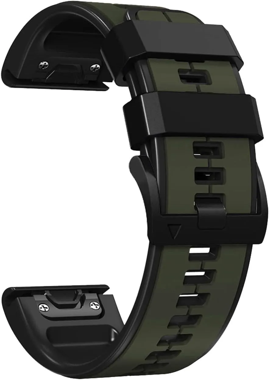 For Fēnix/Epix/Quatix/MARQ Series/Descent Series/D2 Series/Enduro/Tactix, Silicone Soft Breathable Waterproof Replacement Strap for QuickFit 22mm Watch Band