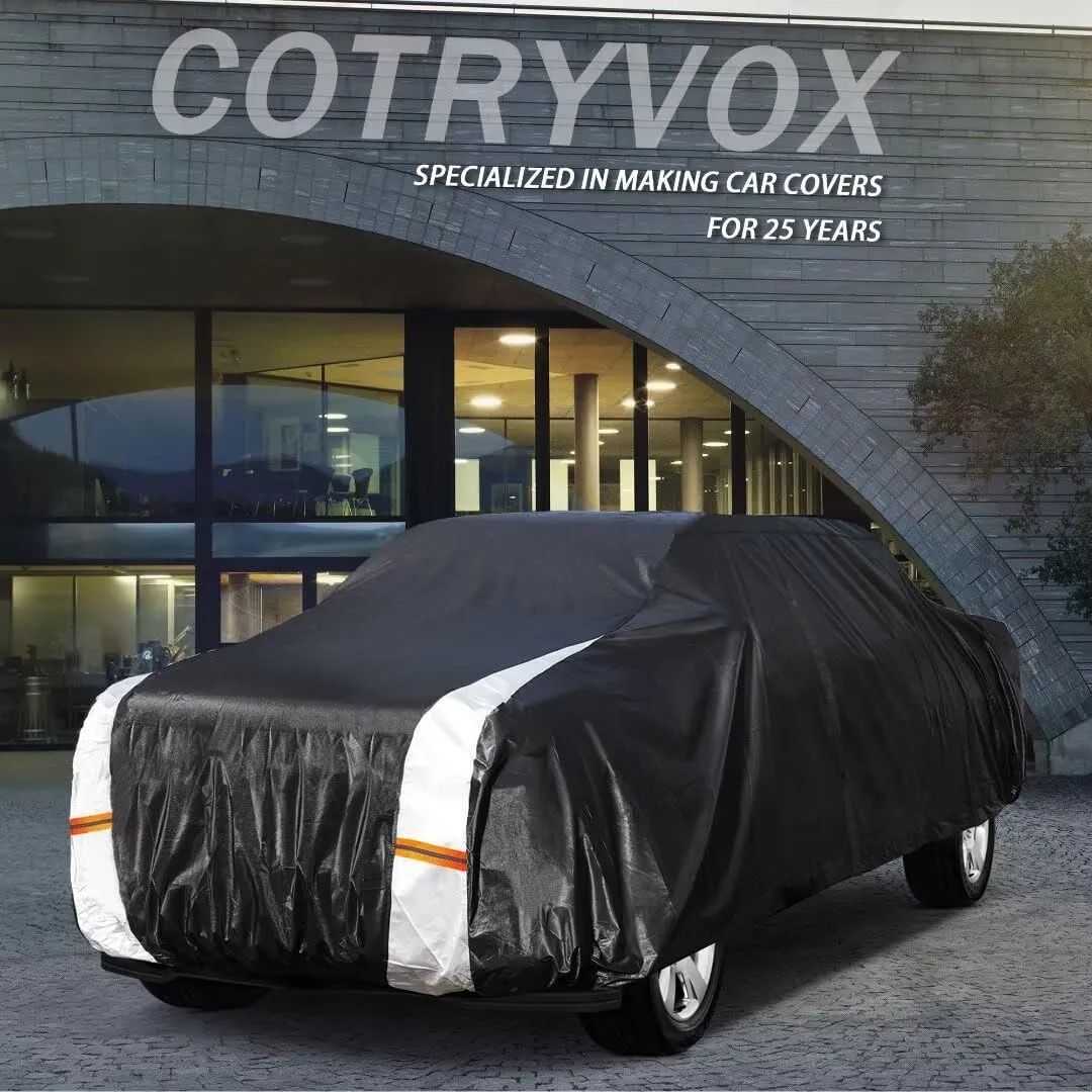 Ford Ranger Truck Cover Custom Fit 2019-2025 Super Cab/Crew Cab SB (4.9'-6') with Door Zipper, 12 Layers Full Exterior Pickup Truck Cover Waterproof All Weather, for Wind Dust Sun and UV Protection.