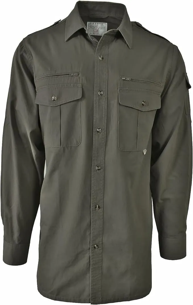 Foxfire Men's Long Sleeve Travel, Outdoor Hiking, or Safari Shirt for Travel, Action & Adventure, Regular & Tall, Cotton
