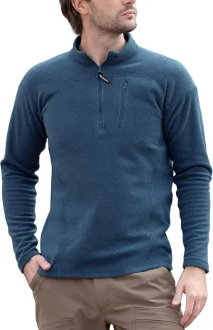 FREE SOLDIER Men's Quarter Zip Pullover Fleece Jacket Lightweight Sweaters Long Sleeve Thermal Half Zip Up Golf Sweatshirt