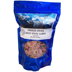 Freeze Dried Beef Cubes - Uncooked | Camping Emergency Food | Family Sized