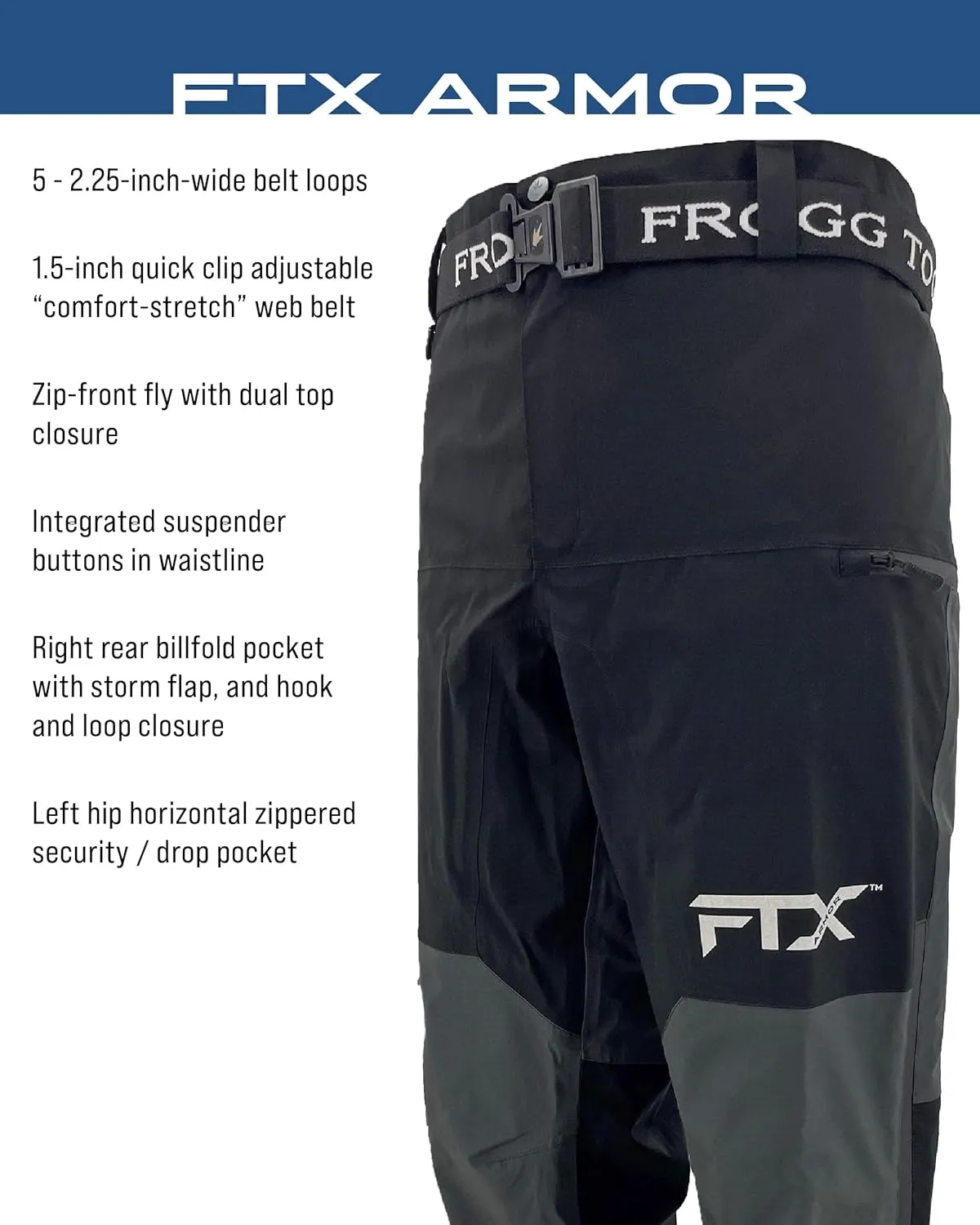 FROGG TOGGS Men's FTX Armor 3-Layer Breathable Rain Pant