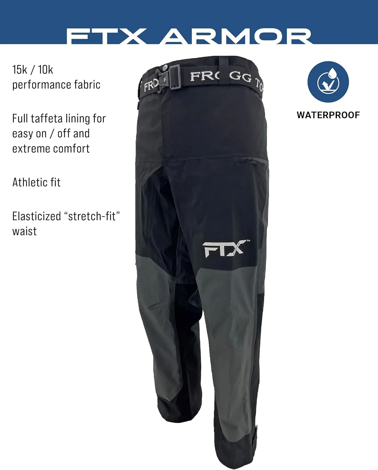 FROGG TOGGS Men's FTX Armor 3-Layer Breathable Rain Pant