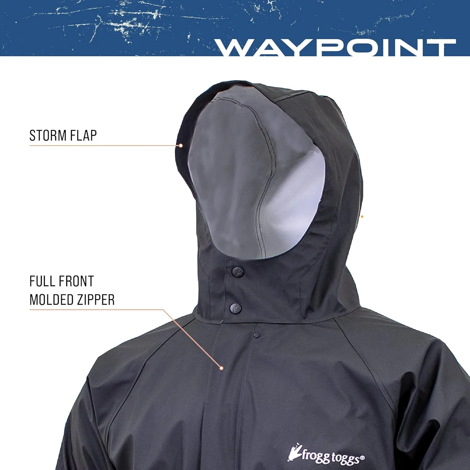 FROGG TOGGS Men's Waypoint Angler Waterproof, Durable Jacket with 4-Way Stretch