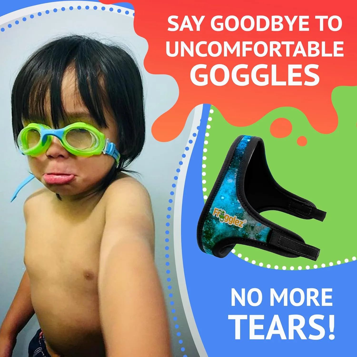 Frogglez Replacement Strap for Swim Goggles for Kids (Ages 3-10) Recommended by Olympic Swimmers; Premium Pain-Free Strap