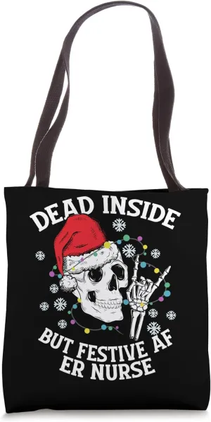 Funny ER Nurse Christmas Emergency Nurse Xmas Party Tote Bag