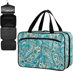 Fustylead Beautiful Vintage Paisley Large Medical Supplies Organizer Bag with Zipper Empty First Aid Bag Trauma Kit for Traveling Hiking Camping