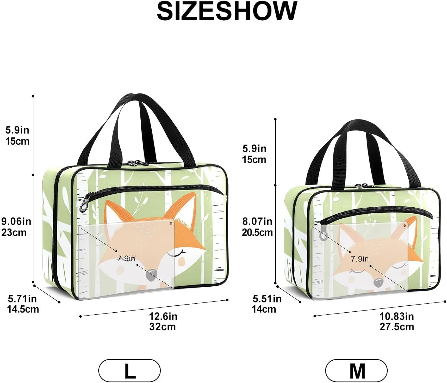 Fustylead Cute Fox Forest Cartoon Woodland Animal Large Medical Storage Bag with Zipper Empty First Aid Bag Trauma Kit for Traveling Hiking Camping Backpacking
