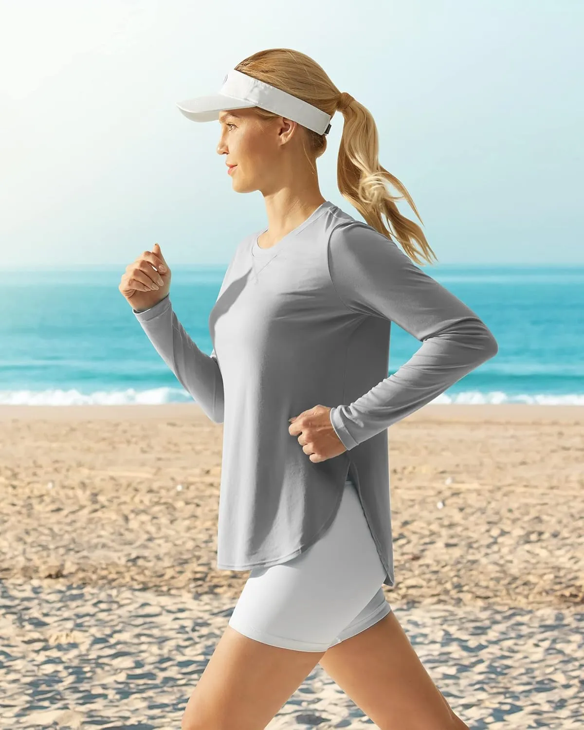 G4Free Women's UPF 50  UV Shirts Long Sleeve Workout Sun Shirt Outdoor Gym Hiking Tops Quick Dry Lightweight