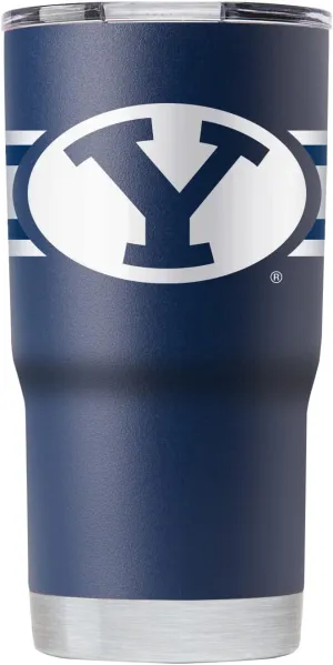 Gametime Sidekicks BYU 20oz Navy Tumbler - Officially Licensed, 18/8 Stainless Steel, Double-walled, Vacuum-insulated, UV LED Printed Logos, Sweatless, Stays Hot/Cold - 360 Wrap