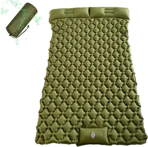GaRcan Inflatable Sleeping Mattress Double Camping Mat with Pillow, Waterproof and Moisture-Proof Roll Mats, Sleeping Pad with Built-in Air Pump, Ultralight and Small Pack Size, for Backp