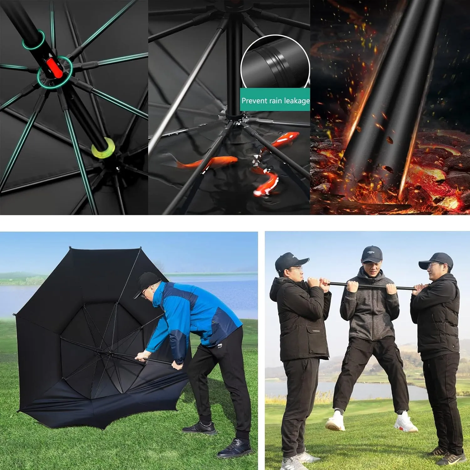Garden Parasol,Fishing Parasol Umbrella Sun Shade Shelter - with Fishing Accessories - Garden Umbrellas Rainproof - 99% Sunscreen Protection Used for Outdoor Camping Patio Beach Pool Golf