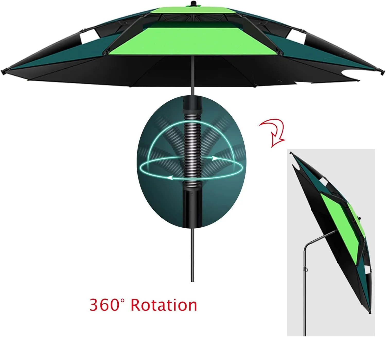 Garden Parasol,Fishing Parasol Umbrella Sun Shade Shelter - with Fishing Accessories - Garden Umbrellas Rainproof - 99% Sunscreen Protection Used for Outdoor Camping Patio Beach Pool Golf