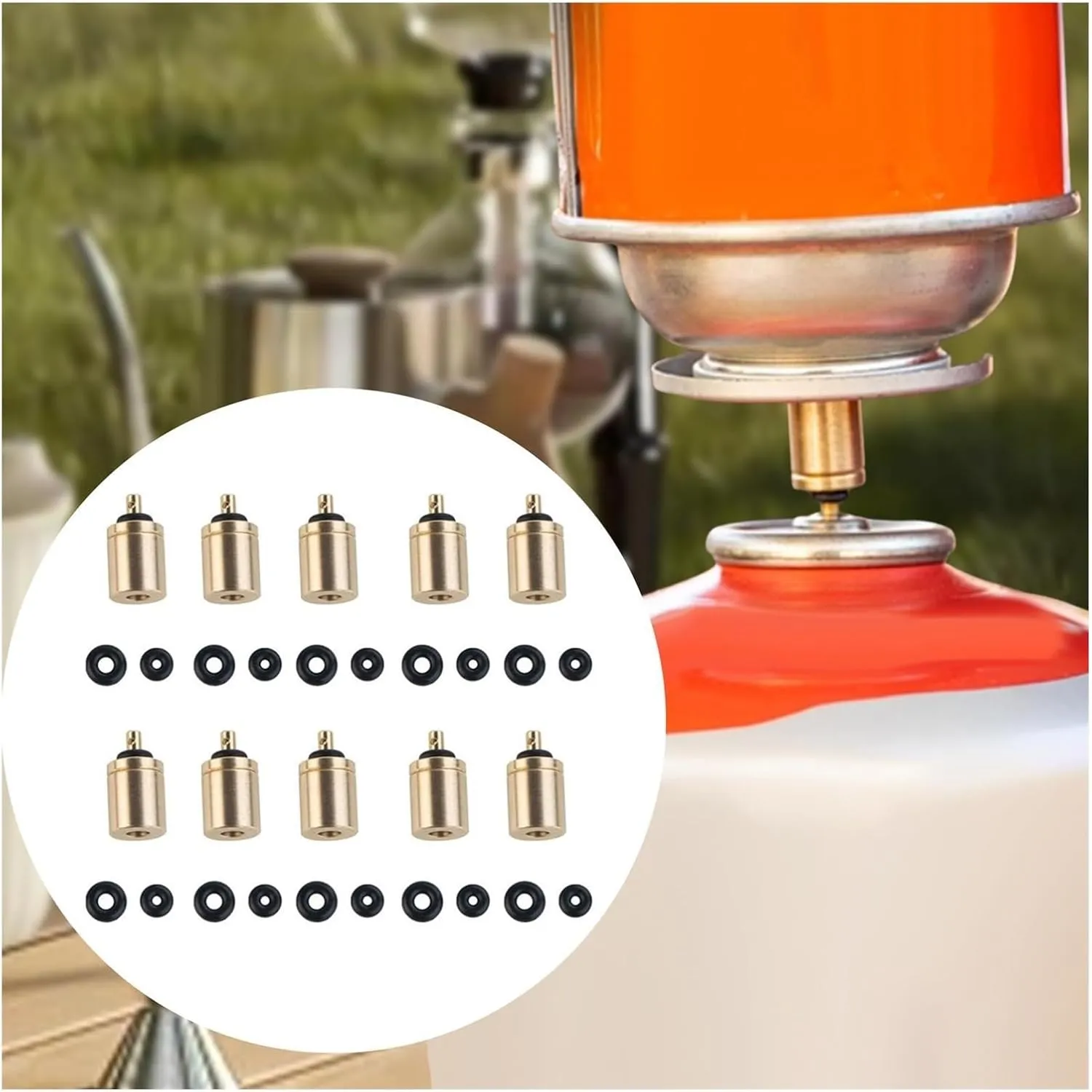 Gas Refill Adapter 20/40pcs Gas Refill Adapter Tips Equipment Filling Gas Canister Valve Nozzle Connector for Backpacking Camping Stove