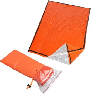 Gatuida Thermal Outdoor Blanket Emergency Camping Waterproof Double Anti-Cold Survival Travel Bag Orange