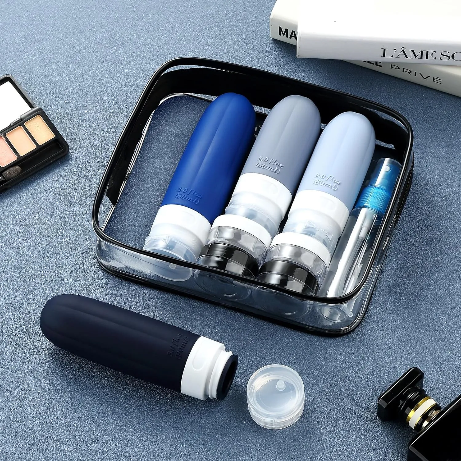 Gemice 16 Pack Travel Size Bottles, TSA Approved Leakproof Travel Containers for Toiletries, Silicone Refillable Travel Essentials Accessories with Travel Bag for Shampoo Conditioner