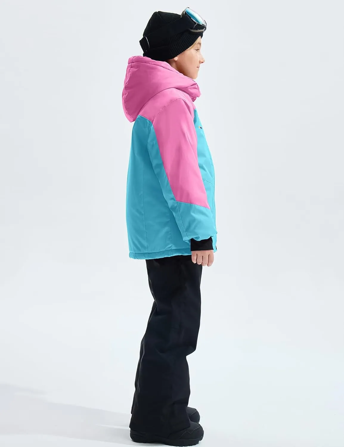 GEMYSE Girl's Waterproof Ski Snow Jacket Fleece Windproof Winter Jacket with Hood