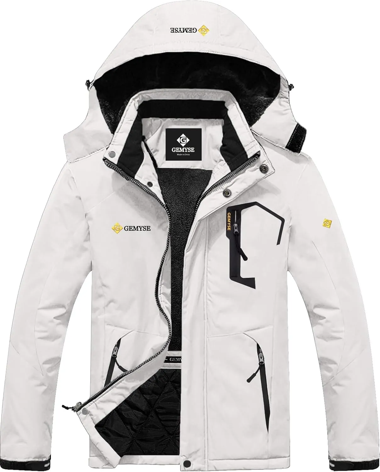 GEMYSE Men's Mountain Waterproof Ski Snow Jacket Winter Windproof Rain Jacket