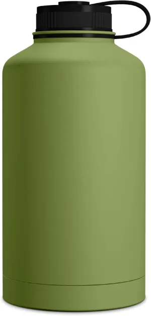 GEO 64oz Double Wall Vacuum Insulated Stainless Steel Leak Proof Sports Water Bottle, Wide Mouth w/BPA Free Screw Cap (Light Green)