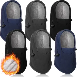 Geyoga 6 Pcs Fleece Balaclava Winter Face Covering Ski Mask Windproof Neck Full Head Covering for Adult Cold Weather Hike
